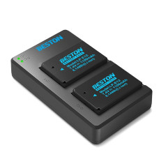 Beston USB Dual Charger and 2 Battery Kit for Canon LP-E12