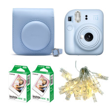 Instax Mini 12 Pastel Blue Gift Pack Camera / Case / 2 films / lights