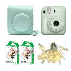 Instax Mini 12 Mint Green Gift Pack Camera / Case / 2 films / lights