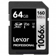 Lexar 64GB Professional 1066x UHS-I SDXC Memory Card (160MB/s, Silver Series)