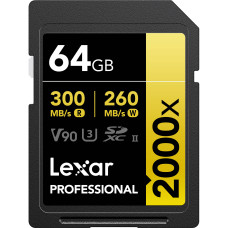 Lexar 64GB Professional 2000x UHS-II SDXC Memory Card