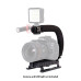 E-Photographic U-Type Video Stabiliser Handle with 3 hotshoes